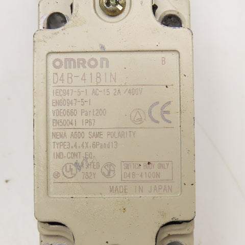 Omron D4B-4181N 400V 15A Spring Coil SPDT Snap Action Limit Switch