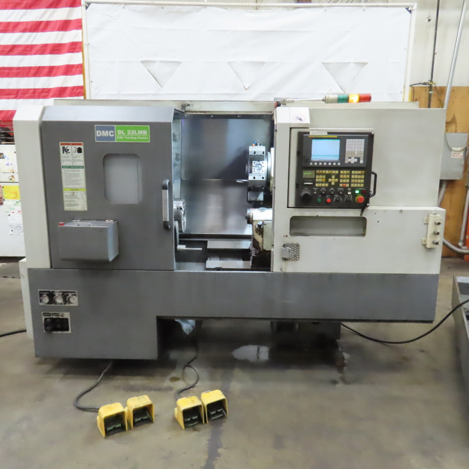 DMC DL 22LMB CNC Lathe Turning Center 12 Station Turret W/Chip Conveyor 200/220V
