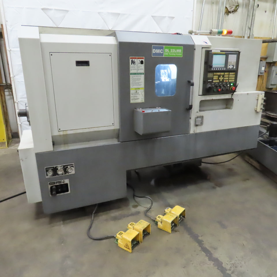 DMC DL 22LMB CNC Lathe Turning Center 12 Station Turret W/Chip Conveyor 200/220V