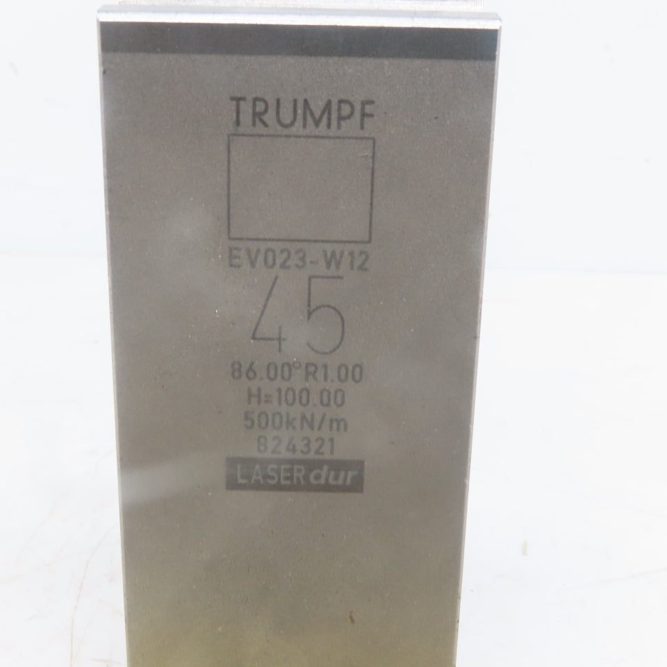 Trumpf 824321 EV023-W12 Brake Press Die 86° 45mm Wide R1.00 H=100mm Laser dur