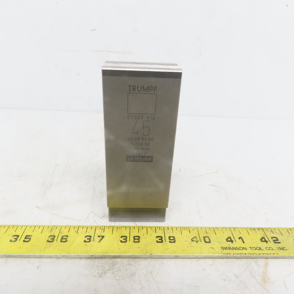 Trumpf 824321 EV023-W12 Brake Press Die 86° 45mm Wide R1.00 H=100mm Laser dur