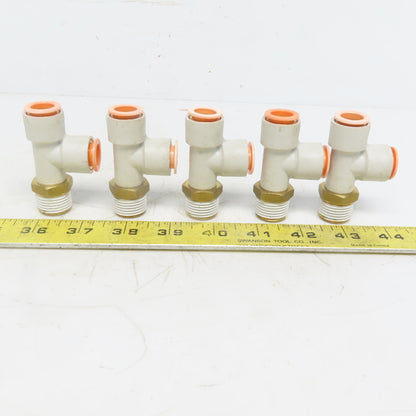 SMC KQ2Y13-37AS Push-to-Connect Push-to-Connect Fitting Run Tee 1/2" OD Lot of 5