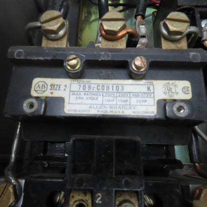 Allen Bradley 712-CSB25 Size 2 Combination Starter 120V Controls 25HP Max 600V