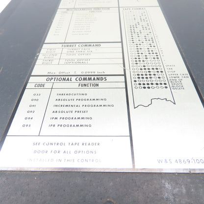 General Electric 3N7800CS104C1 Century Mark 550 Control Panel