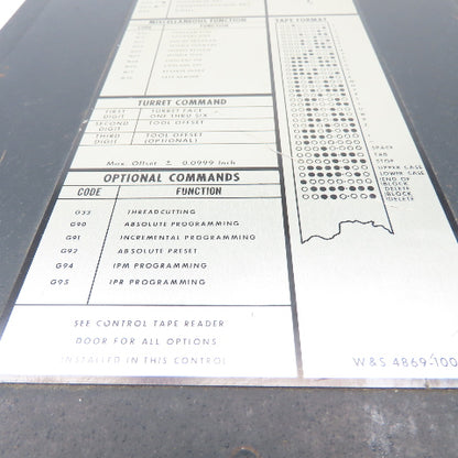 General Electric 3N7800CS104C1 Century Mark 550 Control Panel