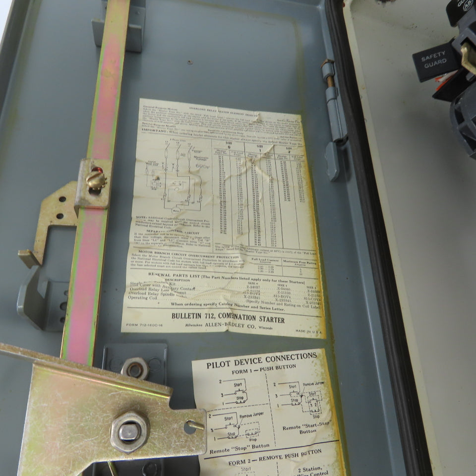 Allen Bradley 712-BJB24 Size 1 Combination Starter 120V Controls 10HP Max 600V