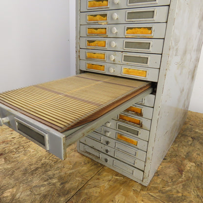 Datavue Vintage 18 Drawer Flat File Blueprint Plans Map File Cabinet 25x11.5x24"