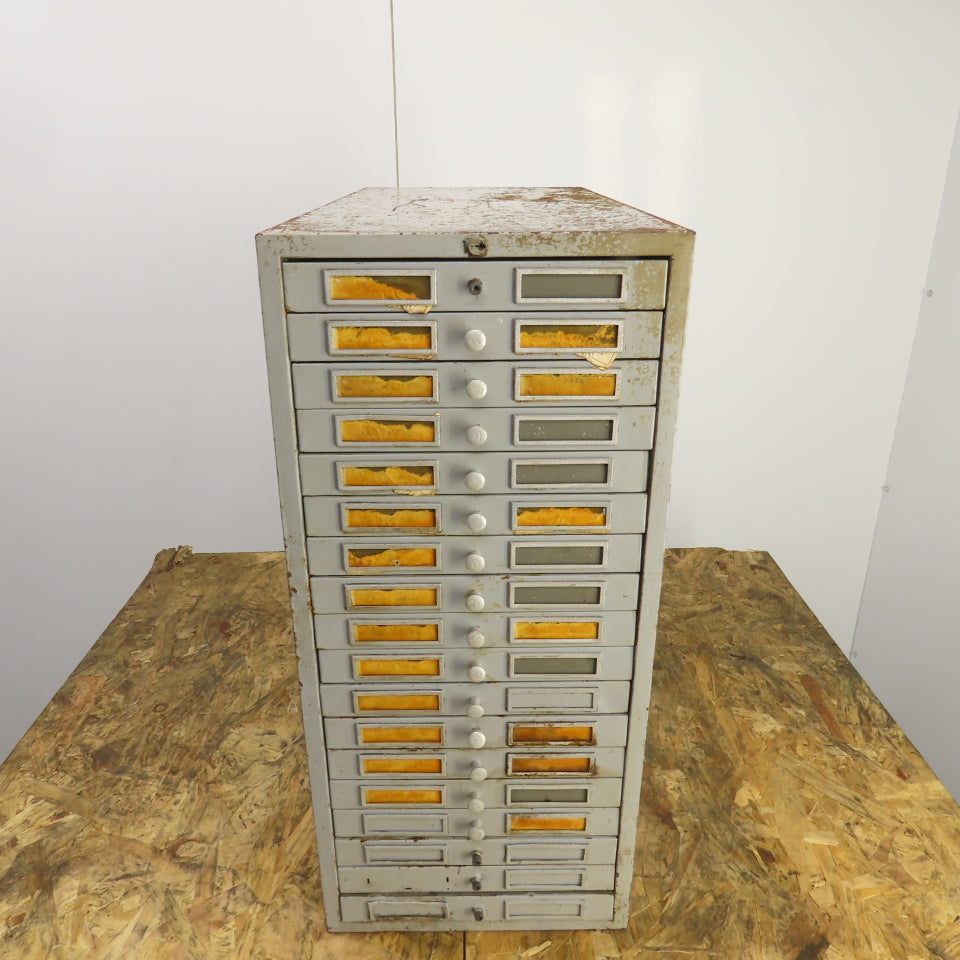 Datavue Vintage 18 Drawer Flat File Blueprint Plans Map File Cabinet 25x11.5x24"