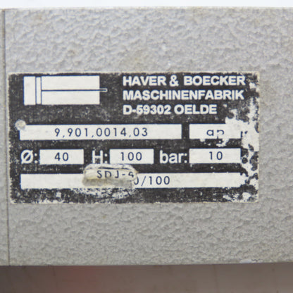 Haver & Boecker SDJ 40-100 40mm Bore 100mm Stroke Pneumatic Clamping Cylinder