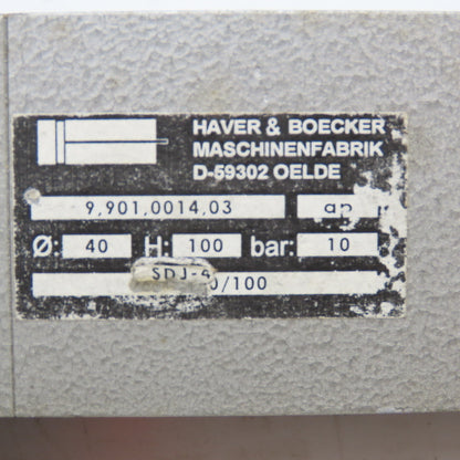 Haver & Boecker SDJ 40-100 40mm Bore 100mm Stroke Pneumatic Clamping Cylinder