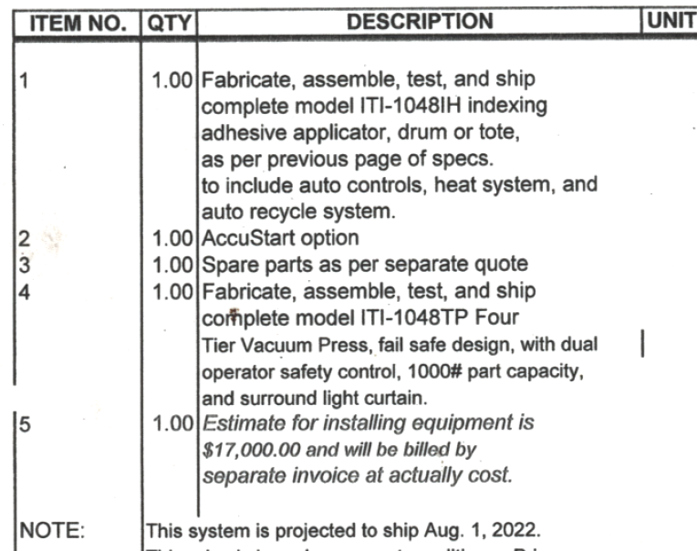Industrial Technologies ITI-1048IH Laminating Press Bag System 50' Laminator NEW