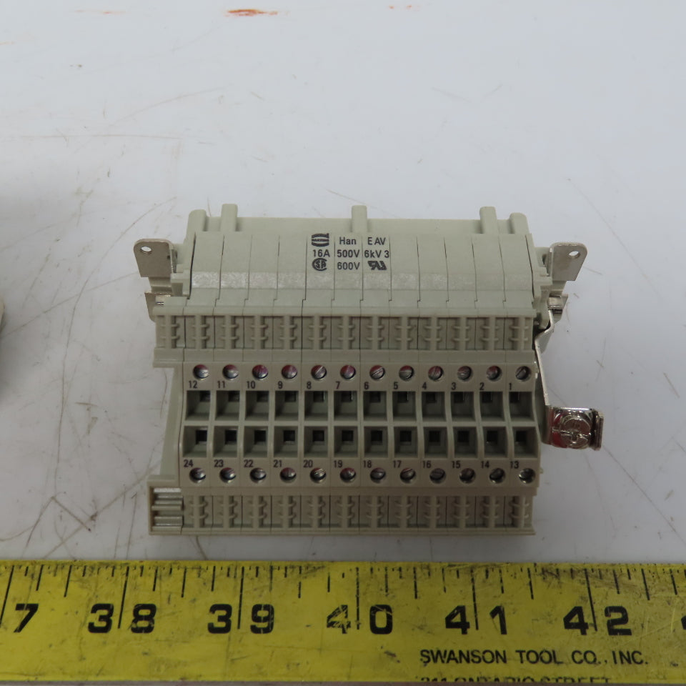 Harting 0244726 Ser HAN E AV Terminal Block Connector Insert 24 Pin Female