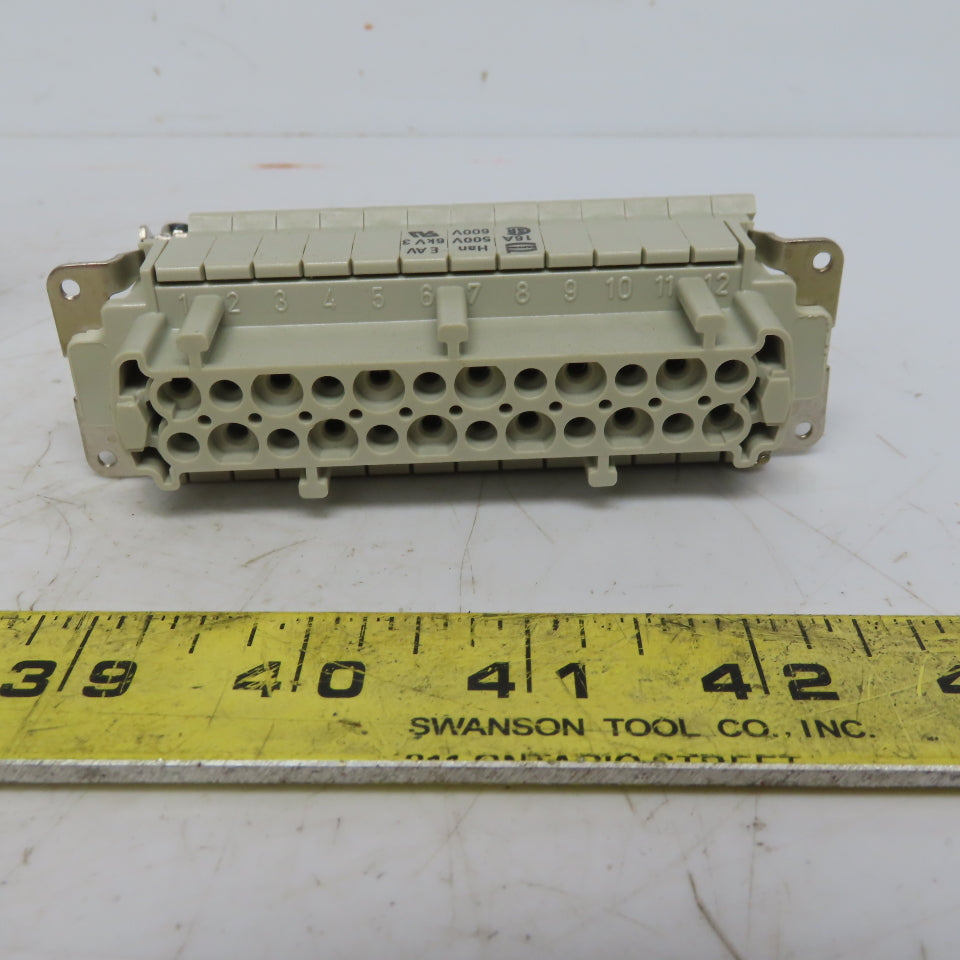 Harting 0244726 Ser HAN E AV Terminal Block Connector Insert 24 Pin Female