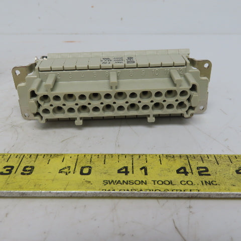 Harting 0244726 Ser HAN E AV Terminal Block Connector Insert 24 Pin Female
