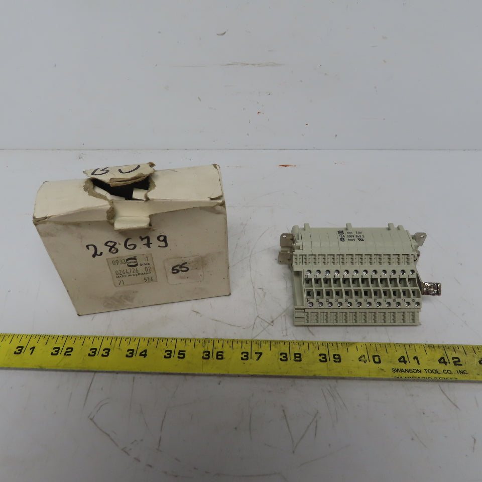 Harting 0244726 Ser HAN E AV Terminal Block Connector Insert 24 Pin Female