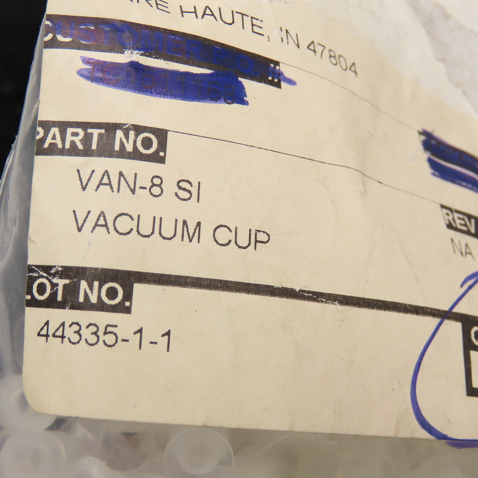 VAN-8 SI 7.5mm OD x 3.5mm ID 12.5mm OAL Miniature Suction Vacuum Cup Lot 400