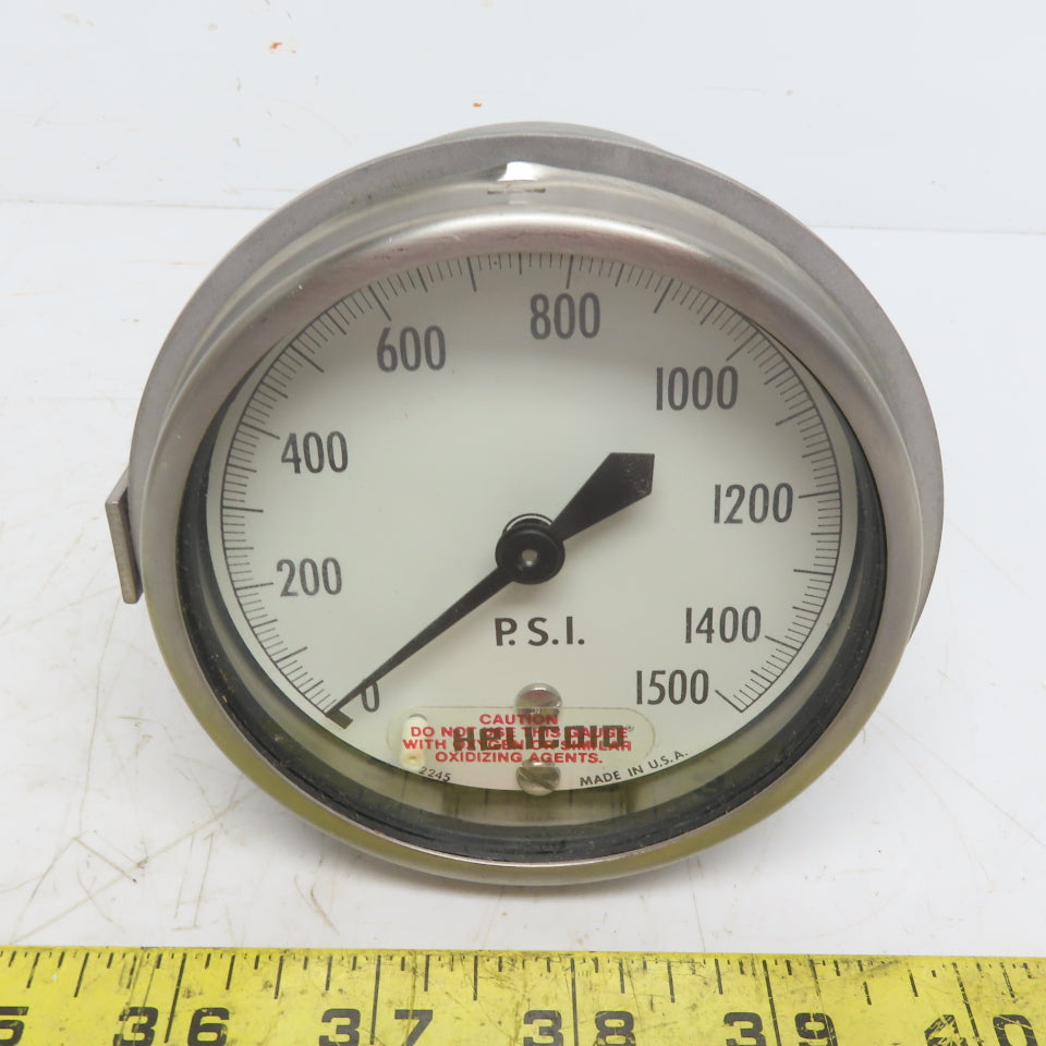 Helicold E3P$H3A000000 Pressure Gauge Back mount 3-1/2" 0-1500PSI