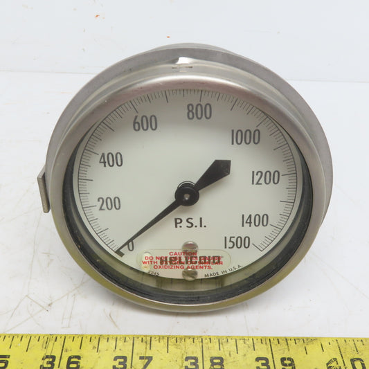 Helicold E3P$H3A000000 Pressure Gauge Back mount 3-1/2" 0-1500PSI