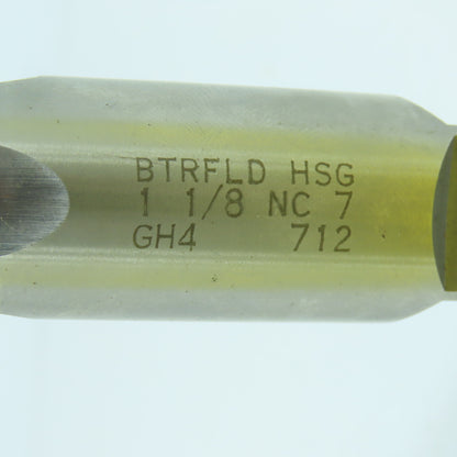 Butterfield 1-1/8"-7 NC HSG 4-Flute Straight Bottoming Tap 5-1/2" OAL USA