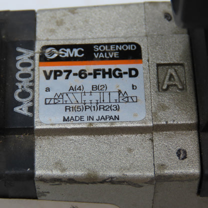 SMC VP7-6-FHG-D 5/3 Position Closed Center Pneumatic Solenoid Valve 100V Coil