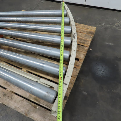 39" Wide 36" BF Tapered Roller Curved Gravity Conveyor Section 72" Radius