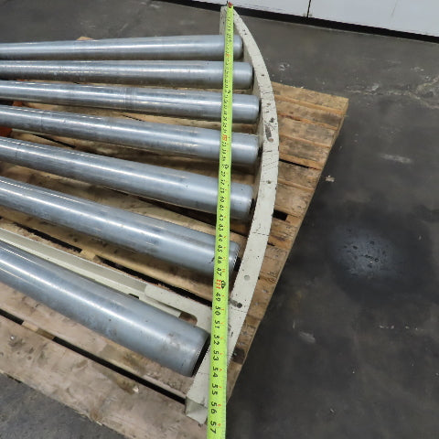 39" Wide 36" BF Tapered Roller Curved Gravity Conveyor Section 72" Radius