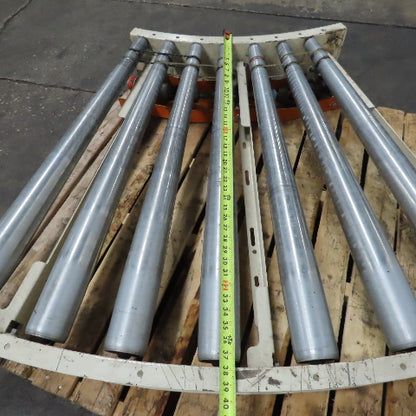 39" Wide 36" BF Tapered Roller Curved Gravity Conveyor Section 72" Radius
