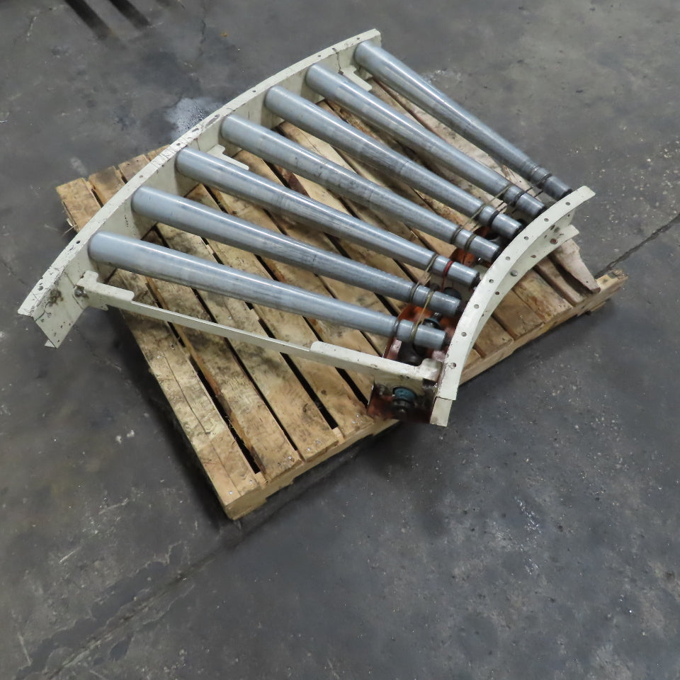 39" Wide 36" BF Tapered Roller Curved Gravity Conveyor Section 72" Radius