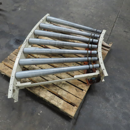 39" Wide 36" BF Tapered Roller Curved Gravity Conveyor Section 72" Radius