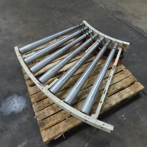 39" Wide 36" BF Tapered Roller Curved Gravity Conveyor Section 72" Radius