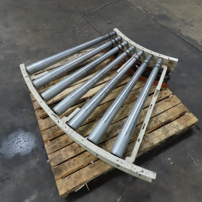 39" Wide 36" BF Tapered Roller Curved Gravity Conveyor Section 72" Radius
