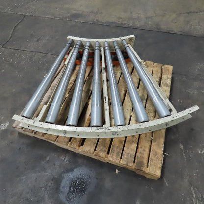 39" Wide 36" BF Tapered Roller Curved Gravity Conveyor Section 72" Radius