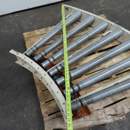 39" Wide 36" BF Tapered Roller Curved Gravity Conveyor Section 72" Radius