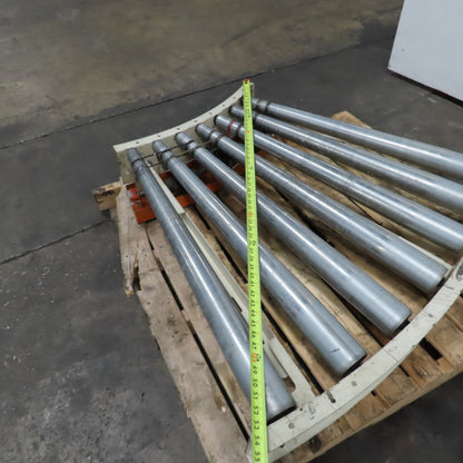 39" Wide 36" BF Tapered Roller Curved Gravity Conveyor Section 72" Radius