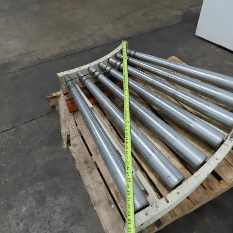 39" Wide 36" BF Tapered Roller Curved Gravity Conveyor Section 72" Radius