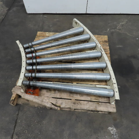 39" Wide 36" BF Tapered Roller Curved Gravity Conveyor Section 72" Radius