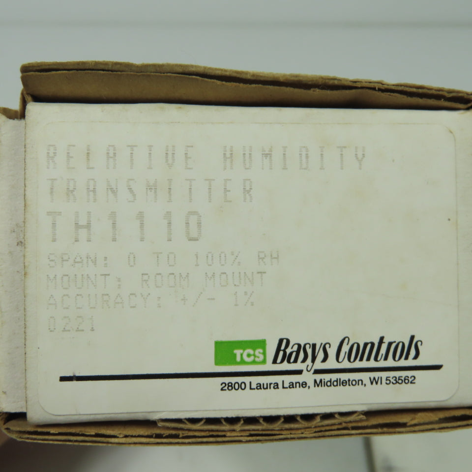 Basys Controls TH1110 Relative Humidity Transmitter 0-100% RH +/-1% Accuracy