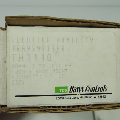 Basys Controls TH1110 Relative Humidity Transmitter 0-100% RH +/-1% Accuracy
