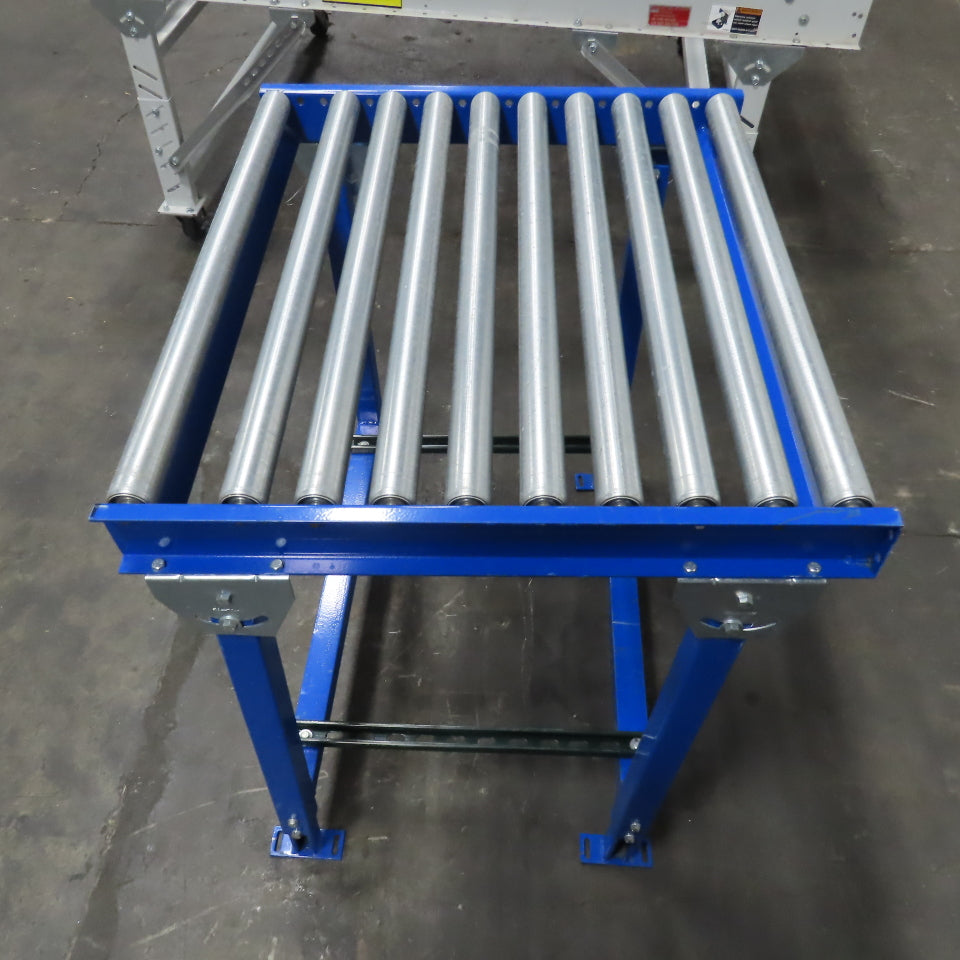 36" x 31" L Gravity Roller Conveyor Section 34" BF 1.9" OD 38" H Adjustable