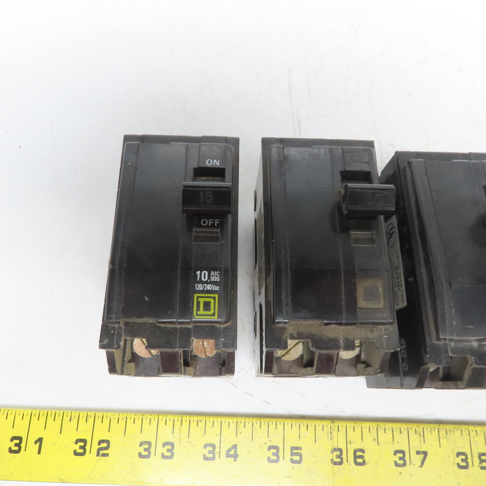 Square D QO Circuit Beakers 2 Pole 15A 30A 40A 70A & 100A Lot of 7