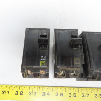 Square D QO Circuit Beakers 2 Pole 15A 30A 40A 70A & 100A Lot of 7