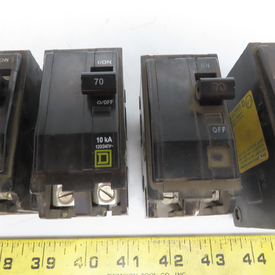 Square D QO Circuit Beakers 2 Pole 15A 30A 40A 70A & 100A Lot of 7