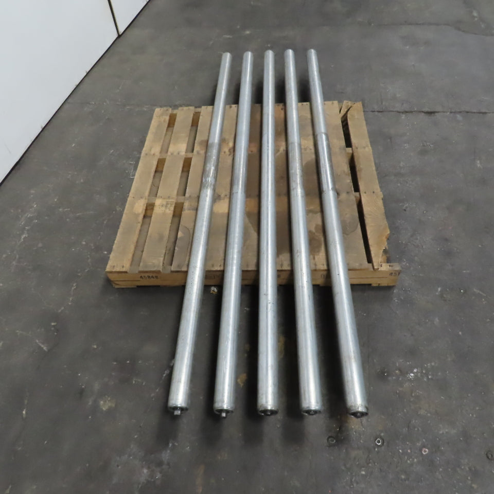 2-1/2" OD Plain Steel Gravity Roller 82.5" Bf 82" Face 11/16" Hex Lot of 5