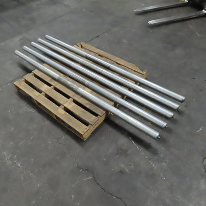 2-1/2" OD Plain Steel Gravity Roller 82.5" Bf 82" Face 11/16" Hex Lot of 5