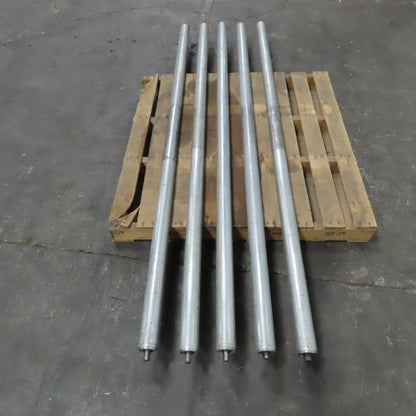 2-1/2" OD Plain Steel Gravity Roller 82.5" Bf 82" Face 11/16" Hex Lot of 5