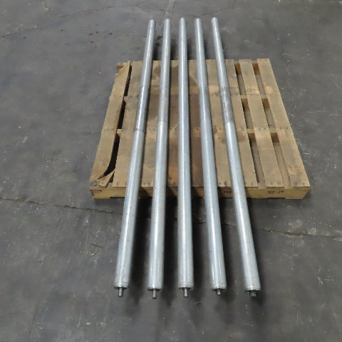 2-1/2" OD Plain Steel Gravity Roller 82.5" Bf 82" Face 11/16" Hex Lot of 5