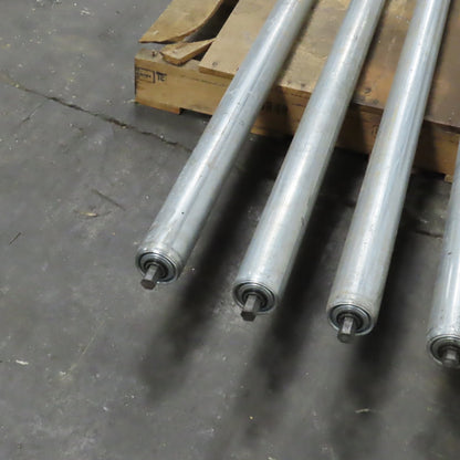 2-1/2" OD Plain Steel Gravity Roller 82.5" Bf 82" Face 11/16" Hex Lot of 5