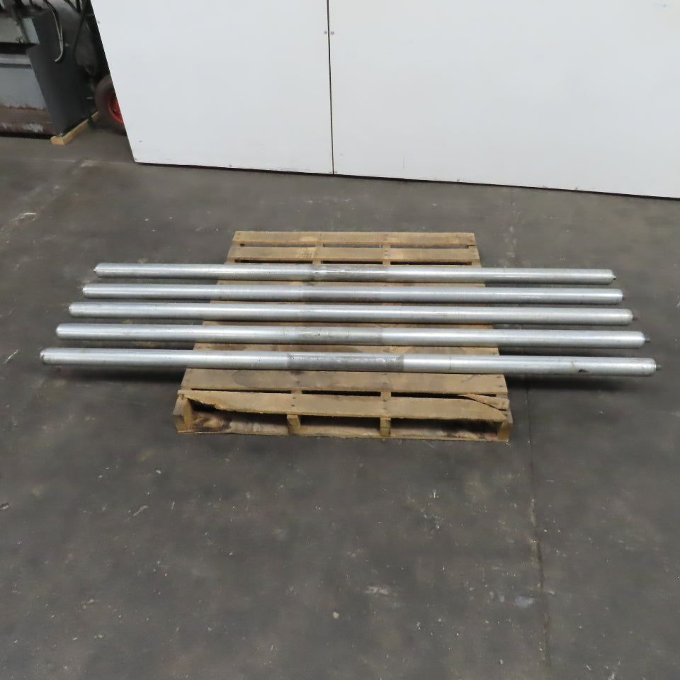 2-1/2" OD Plain Steel Gravity Roller 82.5" Bf 82" Face 11/16" Hex Lot of 5