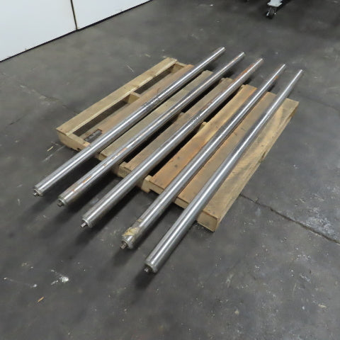 2-1/2" OD Plain Steel Gravity Roller 70.5" Bf 70" Face 11/16" Hex Lot of 5