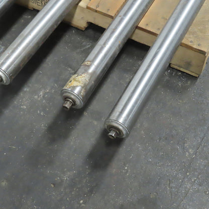 2-1/2" OD Plain Steel Gravity Roller 70.5" Bf 70" Face 11/16" Hex Lot of 5
